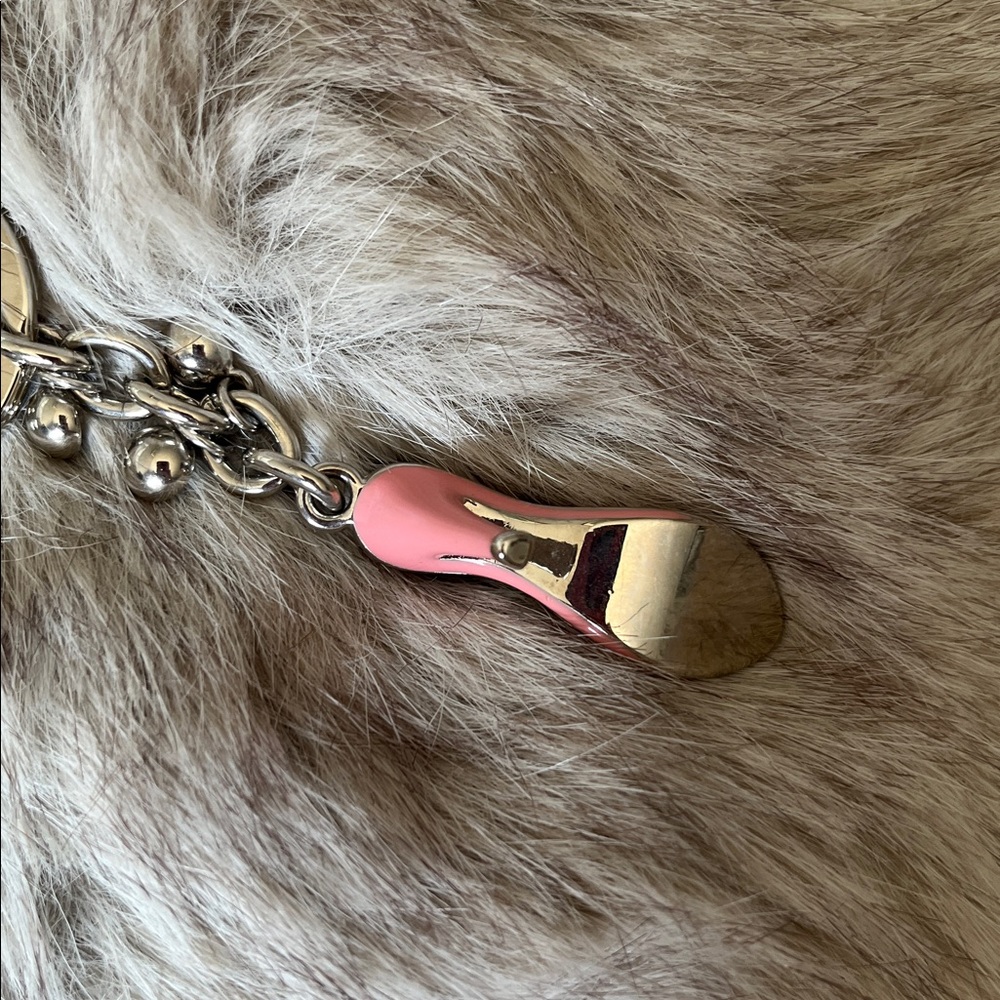 Pink/Silver Rhinestone High Heel Keychain - Picture 5 of 8